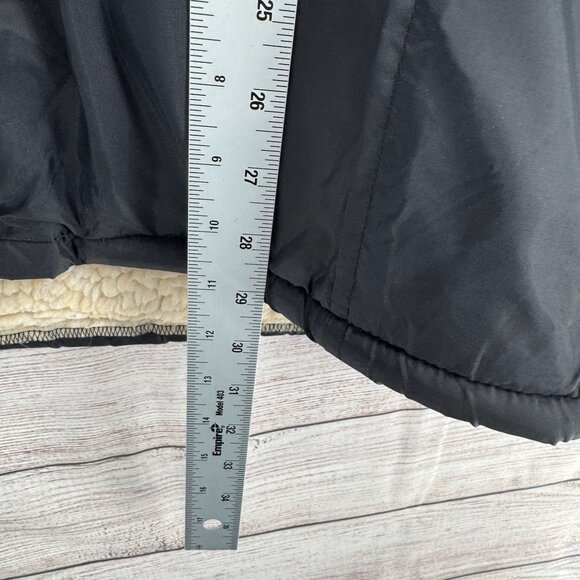 Vintage 80's Windjammer Sherpa‎ Lined Nylon Snap Down jacket Men's XL Black - Picture 12 of 14